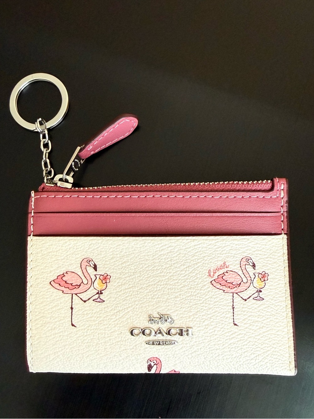Coach Mini Skinny Flamingo Id Case